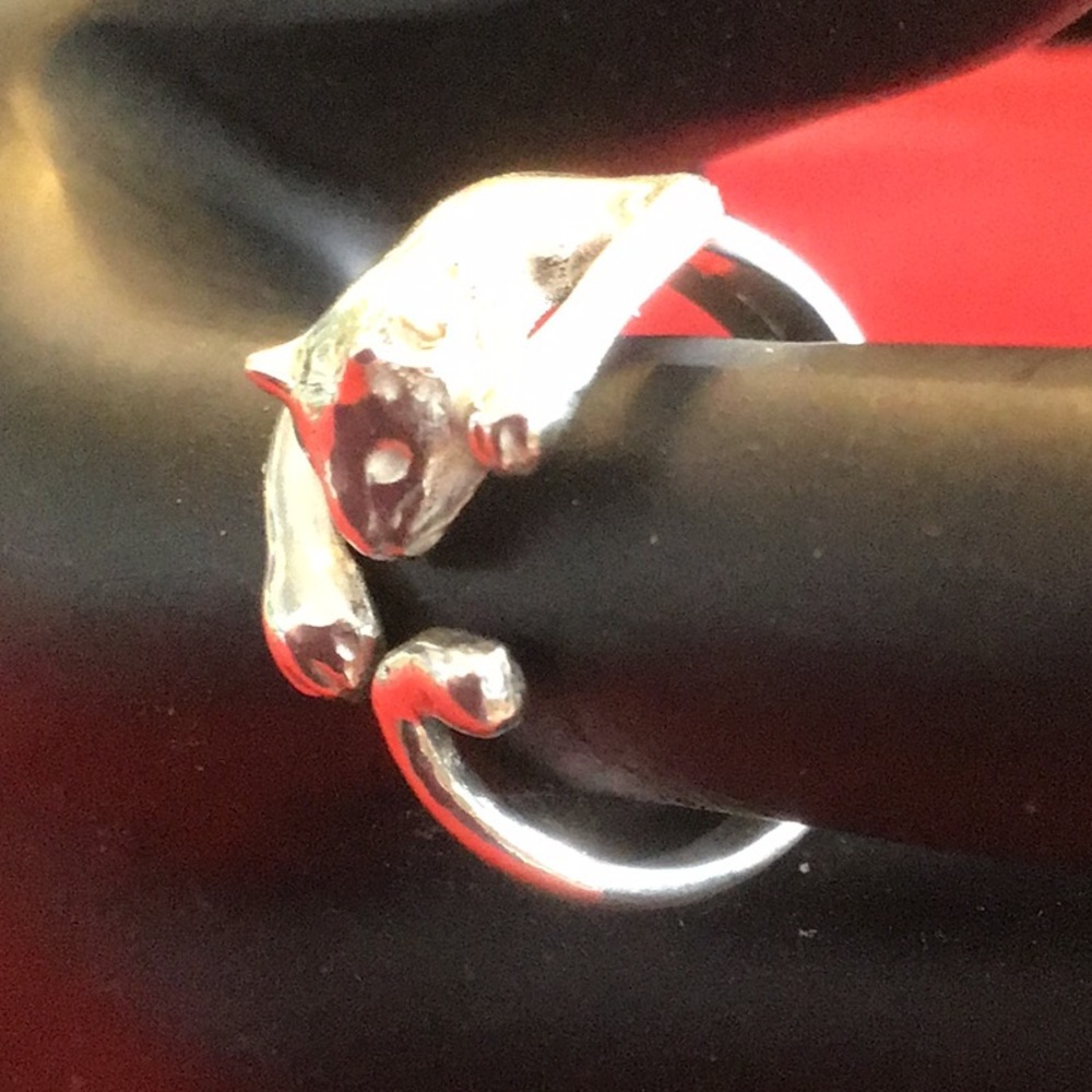 925 Silver Cat Wrap Ring